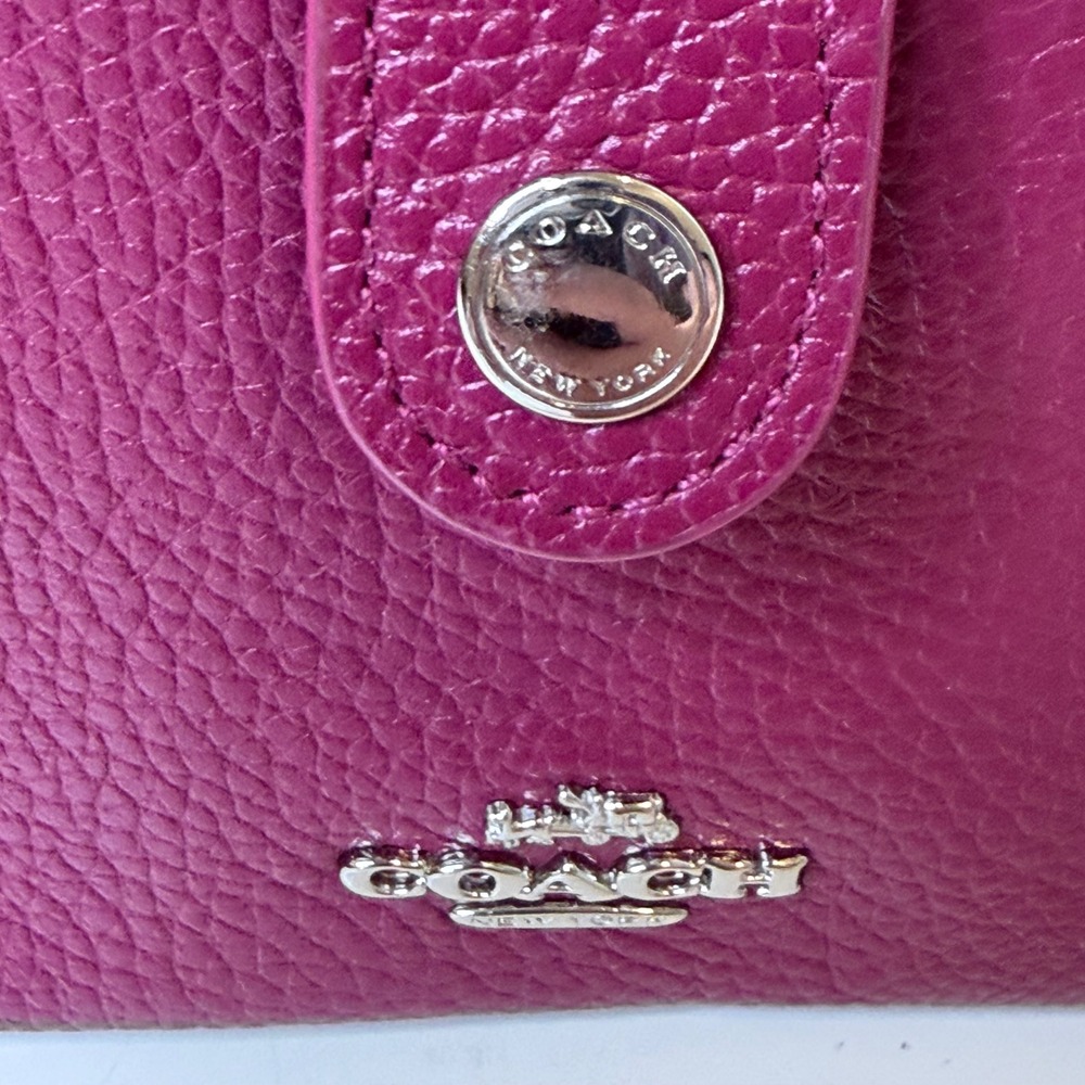 Coach Crossbody Bag Womens Magenta Pebbled Leather G1592-64798 Barbiecore 8in - Picture 6 of 16